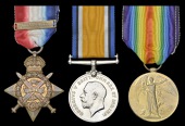 Three: Private W. T. Marshall, 2nd Battalion Wiltshire Regiment

1914 Star, with copy clasp (3-4 Pte., 2/Wilts....