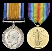 Pair: Private F. Simmons, 5th Battalion Wiltshire Regiment, who died of wounds, Mesopotamia, 9 April 1917

British...