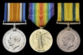 Three: Acting Corporal R. T. Harvey, 1/4th Battalion Wiltshire Regiment

British War and Victory Medals (200789 A....