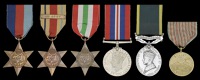 Five: Trooper R. F. S. Woolford, Royal Wiltshire Yeomanry

1939-45 Star; Africa Star, clasp, 8th Army; Italy Star;...