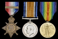 Three: Private E. Brison, 1st Battalion Dorsetshire Regiment, wounded and a prisoner-of-war

1914 Star, with copy...