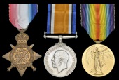 Three: Private P. Holloway, 5th, late 1st Battalion Dorsetshire Regiment, killed in action, France, 26 September...