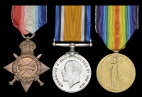 Three: Private J. W. Conquest, 6th, late 1st Battalion Dorsetshire Regiment, killed in action, France/Flanders, 16...