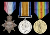 Three: Private H. Woods, 1st Battalion Dorsetshire Regiment, killed in action, Flanders, 5 July 1915

1914-15 Star...