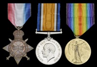 Three: Private H. Woods, 1st Battalion Dorsetshire Regiment, killed in action, Flanders, 5 July 1915

1914-15 Star...