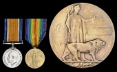 Pair: Private J. G. Parfitt, 8th Battalion Devonshire Regiment, late Dorsetshire Regiment, killed in action,...