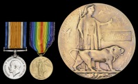 Pair: Private J. G. Parfitt, 8th Battalion Devonshire Regiment, late Dorsetshire Regiment, killed in action,...