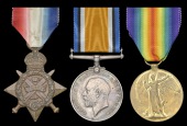 Three: Private J. Smith, 1st Dragoon Guards

1914 Star (835 Pte., 1/D. Gds.); British War and Victory Medals...