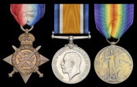 Three: Private A. E. Thompson, 16th London Regiment (Westminster Rifles)

1914 Star (2354 Pte., 1/16 Lond. R.);...