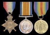 Three: Private E. J. Goldstone, 4th Dragoon Guards

1914-15 Star (GS-14381 L. Cpl., 4-D. Gds.); British War and...