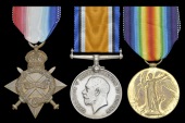 Three: Private A. T. Cox, 1/8th Battalion Royal Warwickshire Regiment, killed in action, France/Flanders, 15 May...