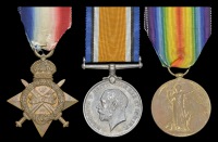 Three: Serjeant E. C. Hechle, Liverpool Regiment
1914-15 Star (23950 Pte., L’pool. R.) one letter of surname...