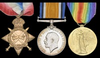 Three: Private F. R. Beveridge, 1st Battalion London Regiment
1914-15 Star (2583 Pte., 1-Lond. R.); British War and...