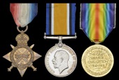 Three: Private J. Godfrey, 12th London Regiment (The Rangers)
1914-15 Star (1813 Pte., 12-Lond. R.); British War...