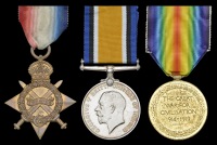 Three: Private J. Godfrey, 12th London Regiment (The Rangers)
1914-15 Star (1813 Pte., 12-Lond. R.); British War...