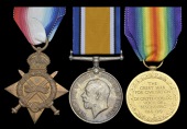 Three: Corporal J. Adair, 11th, late 1st South African Infantry

1914-15 Star (Pte., 1st Infantry); British War...