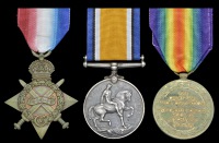 Three: Squadron Sergeant-Major J. A. Worgthington, 18th Mounted Rifles
1914-15 Star (Pte.,18th M.R.); British War...