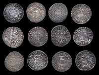 John (1199-1216), Pennies (12), all class Va 2, Canterbury (2), Hue, hve · on · can·t, 1.32g/3h (SCBI Mass 1213...