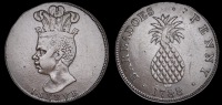 Barbados, ST. JAMES, Sir Philip Gibbes, Penny, 1788, 32mm, 13.94g/12h (Lyall 61; Trudgen 1+A; Prid. 10 var; KM. Tn4;...