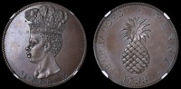 Barbados, ST. JAMES, Sir Philip Gibbes, Proof Penny, 1788 [1792+], edge plain, 32mm, 12h (Lyall 78; Prid. 20; KM....