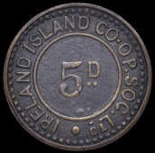 Bermuda, Ireland Island, Co-operative Society Ltd, uniface brass Fivepence, 5.45g (Lyall 108). About very fine, very...