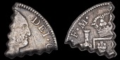 Martinique, Authority of September 1797, Three Escalins or ‘Moco’, MEXICO, Charles III, a cut quarter segment of...