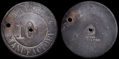 Trinidad, MAYARO, Mayaro Manufactory (Friedrich Uhrich and Anselm Gerold), uniface brass 10 Cents by John Robbins,...