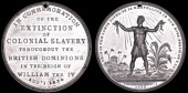 Medals, Anti-Slavery, Abolition of Slavery, 1834, a white metal medal by J. Davis, in commemoration of the...