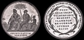 Medals, Anti-Slavery, Negro Emancipation in the West Indies, 1838, a white metal medal by T. Halliday, negro family...