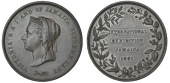 Medals, Jamaica, Jamaica International Exhibition, 1891, a bronze award medal by L.C. Wyon, from the same dies as...