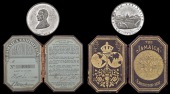 Medals, Jamaica, Jamaica International Exhibition, 1891, a maroon leather Season Ticket, the cover decorated in gilt...