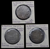 Medals, Jamaica, Jamaica Philatelic Society, Exhibition, 1927, medals (3), unsigned, in silver (2), named (The...