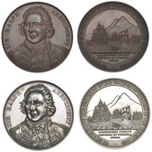 Medals, Trinidad, Centenary of the Conquest of Trinidad, 1797, medals (2), in silver and copper, unsigned, from the...
