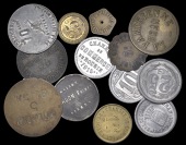Algeria, BISKRA, Maison Sardon Frès, nickel 2 Francs, 28mm (L 202); BLIDA, Maison Felix, brass 5 Francs brothel...