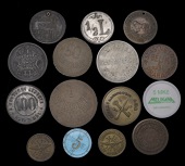 Czechoslovakia, Landskron, M. Pam & Co, Krone and 50 Heller, pressed paper, giltig bis 1.10.1914, 31 and 25mm;...