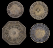 Egypt, alexandria, Café Ch. Kypriadis, brass 5 Milliemes by Fremolle, 24mm; Café Espérance, G. Petros, brass,...