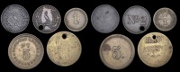 Egypt, ALEXANDRIA, Cassavetti Bros & Co, copper (2), revs. no. 2, no. 7, both 22mm (Ford 421); Jardin Rosette, brass...