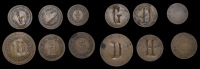 Egypt, CAIRO, Lipton’s Oriental Tea Rooms, uniface brass 10 Milliemes, stamped d, 5 Milliemes (2), one stamped h,...