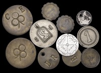 Egypt, Other tokens attributed to Egypt: ST monogram, uniface cupro-nickel 2 Piastres, 32mm (Ford 435 [= Noble...