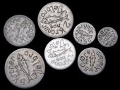 Faeroe Islands, KLAKSVIK, Kjølbro, uniface aluminium 5, 2 and 1 Krone (2), 50 and 25 Øre, 10 Øre (2), all c. 1930...