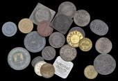Germany, GOTTESBERG, Kohlenwerke, iron 100 Pfennig, 30mm; GRÜNHAIN, fibre 10 and 5 Pfennigs, both 21mm; HALLE,...