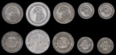 Madagascar, Société des Mines d’or de l’Andavakoëra, aluminium Franc, 50 Centimes (2), 25 Centimes (2), all...