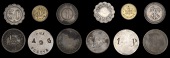 Morocco, CASABLANCA, Café Colonial, brass Franc, 26mm (Lecompte 315); CEUTA, A.G., nickel Peseta, 28mm; MELILLA,...