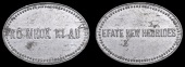 New Hebrides, EFATE, John Geddie, oval aluminium communion token, c. 1903, ko mroa ki au, 31 x 22mm, 1.78g/6h...