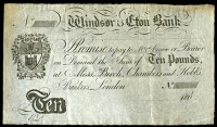 BERKSHIRE, Windsor, Windsor & Eton Bank, Ten Pounds, 180–, unissued, for Coombs, Brown, Coombs & Co (Outing...
