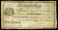 CHESHIRE, Macclesfield, Macclesfield Bank, One Pound, 14 March 1815, no. 624, for Thomas Critchley and Robert...