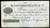DERBYSHIRE, Buxton, Buxton & High Peak Bank, Two Pounds, 18—, unissued, for G. Goodwin, G.T. Goodwin & Co (Outing...