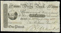 DERBYSHIRE, Derby, Derby Bank, One Pound, 22 May 1812, no. 1797, for Bellairs, Sons & Co, signed by J. Bellairs...