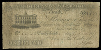 Co DURHAM, Sunderland, Sunderland & Wearmouth Bank, One Pound, 1 March 1813, no. 5951, for John & Thomas Cooke & Co,...