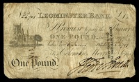 HEREFORDSHIRE, Leominster, Leominster Bank, One Pound, 6 January 1825, no. 6701, for Coleman, Morris & Sons (Outing...